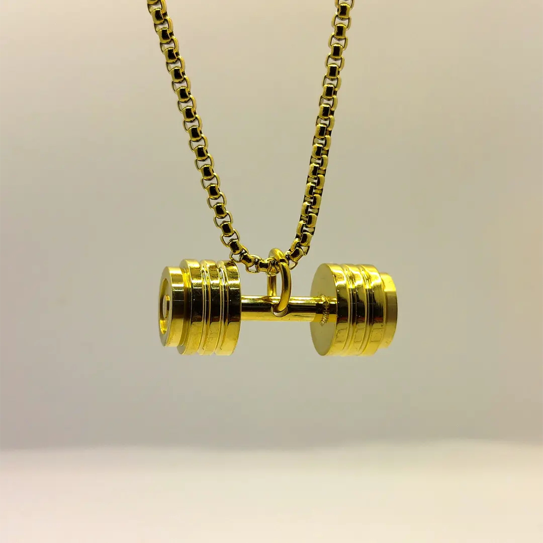 Collar con colgante de mancuernas clásico