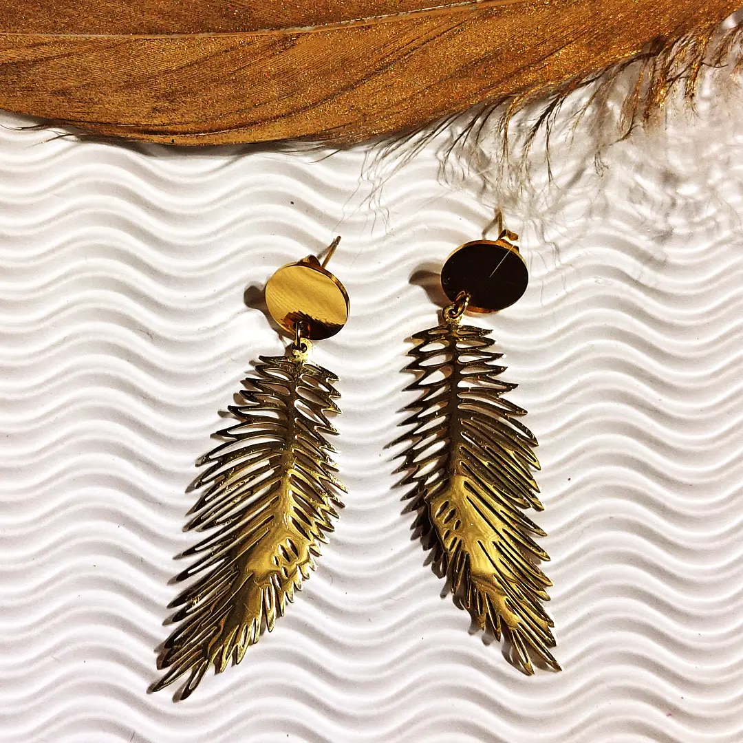 Feather Drop Earrings