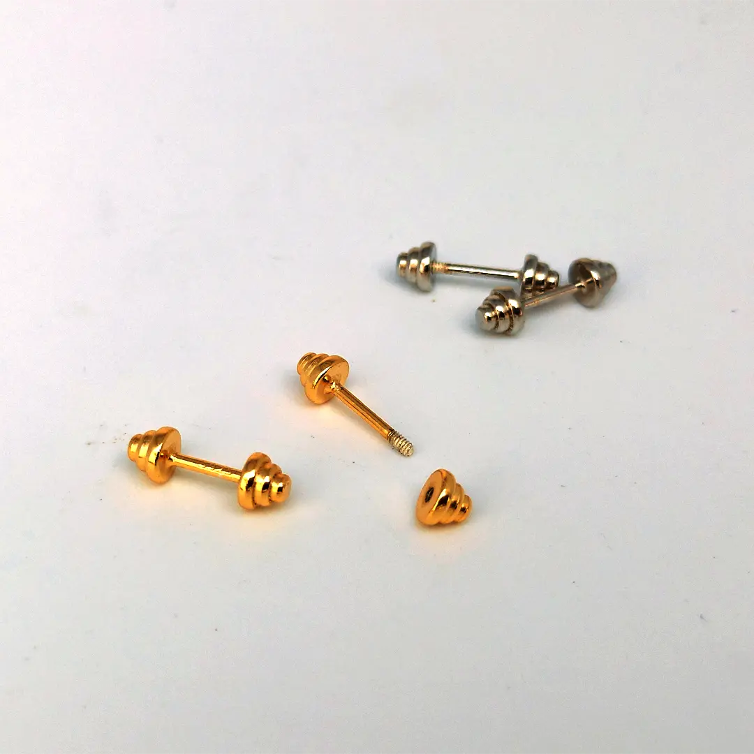 Fashion 925 Sterling Silver Earrings, Barbell Dumbbell Punk Gothic Stud Earrin
