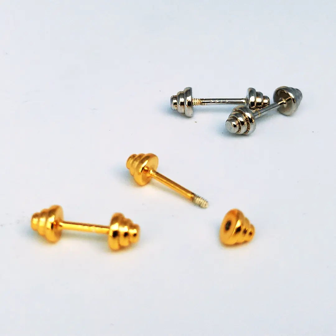 Fashion 925 Sterling Silver Earrings, Barbell Dumbbell Punk Gothic Stud Earrin