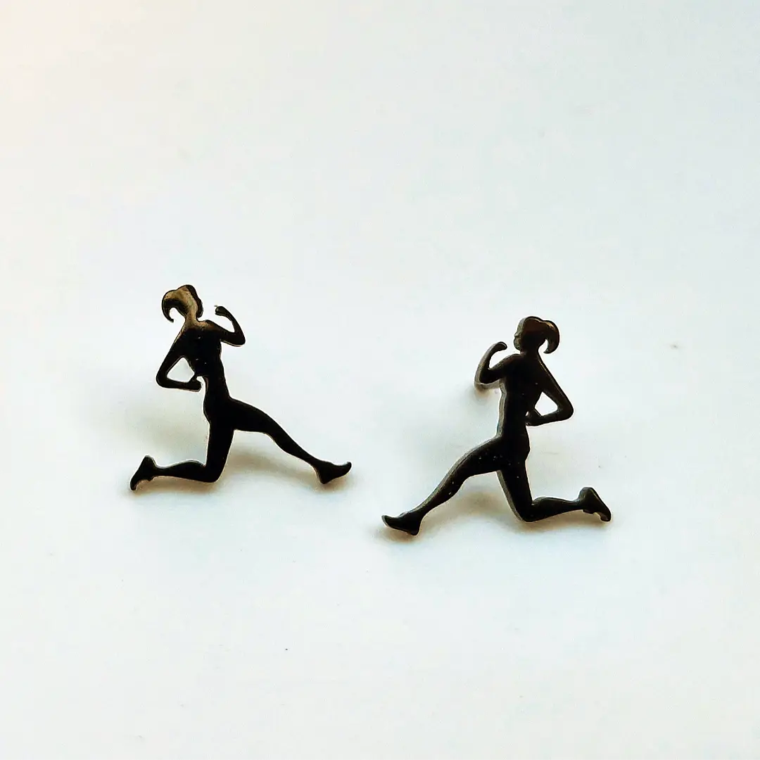 Stainless Steel Women Sports Earrings Heart Shape
