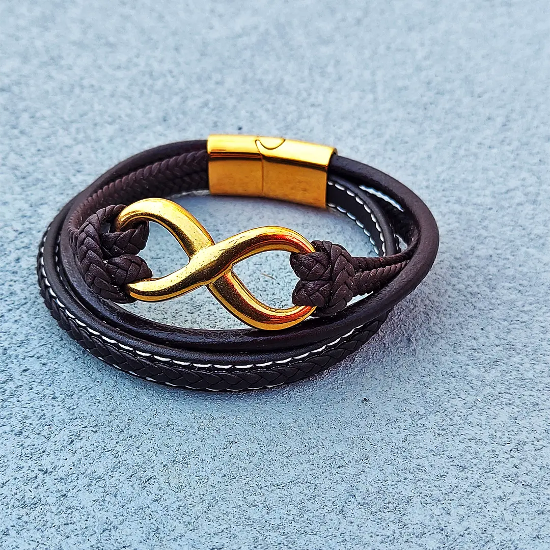 Infinity Braided Leather Cord Multi-strand Bracelets