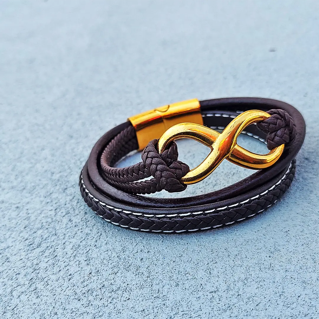 Infinity Braided Leather Cord Multi-strand Bracelets
