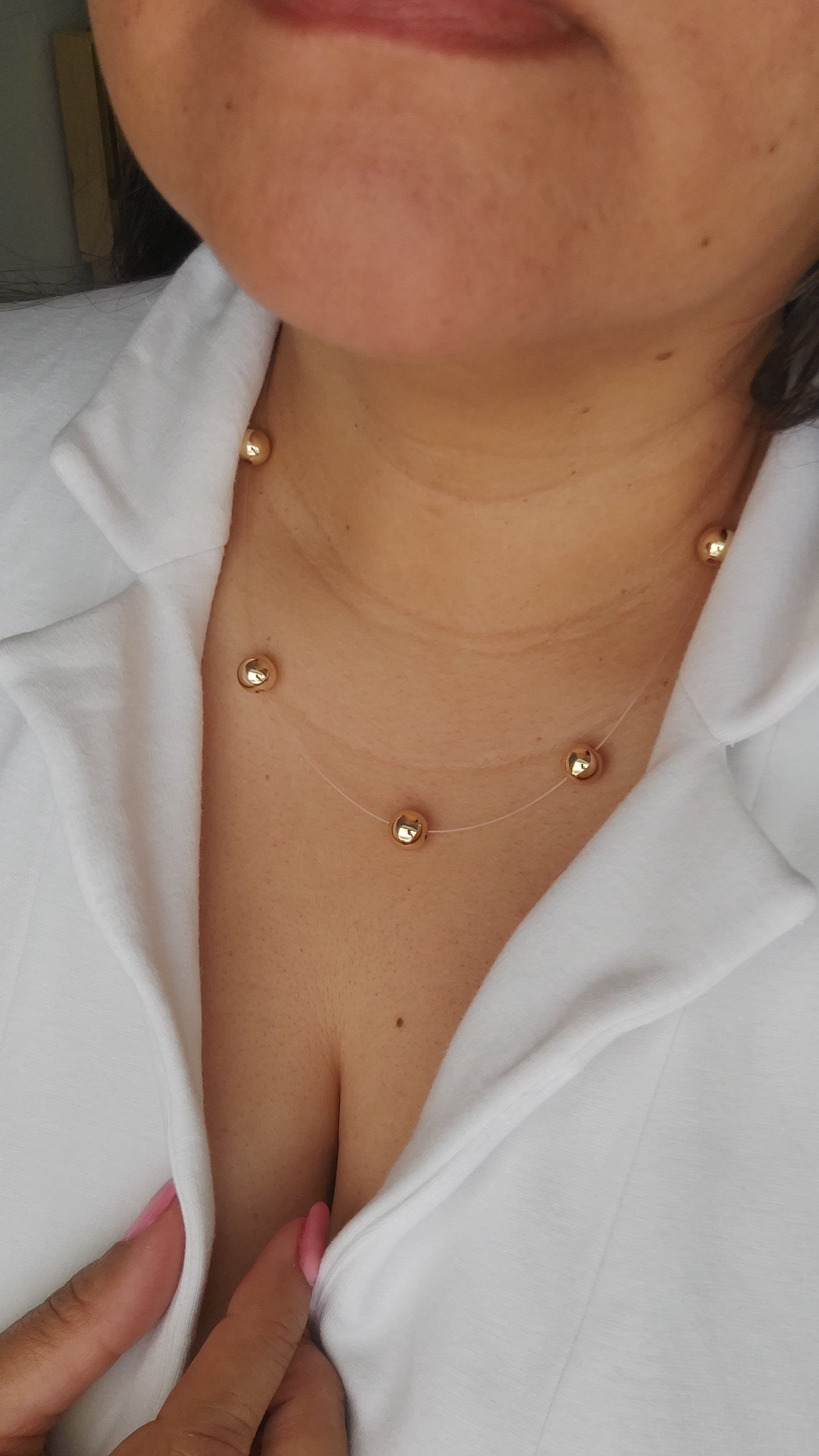 Orbit Illusion Necklace & Earring Set | Floating Stainless Steel Beads | 18K Gold or Rhodium Plated | 20 Inch