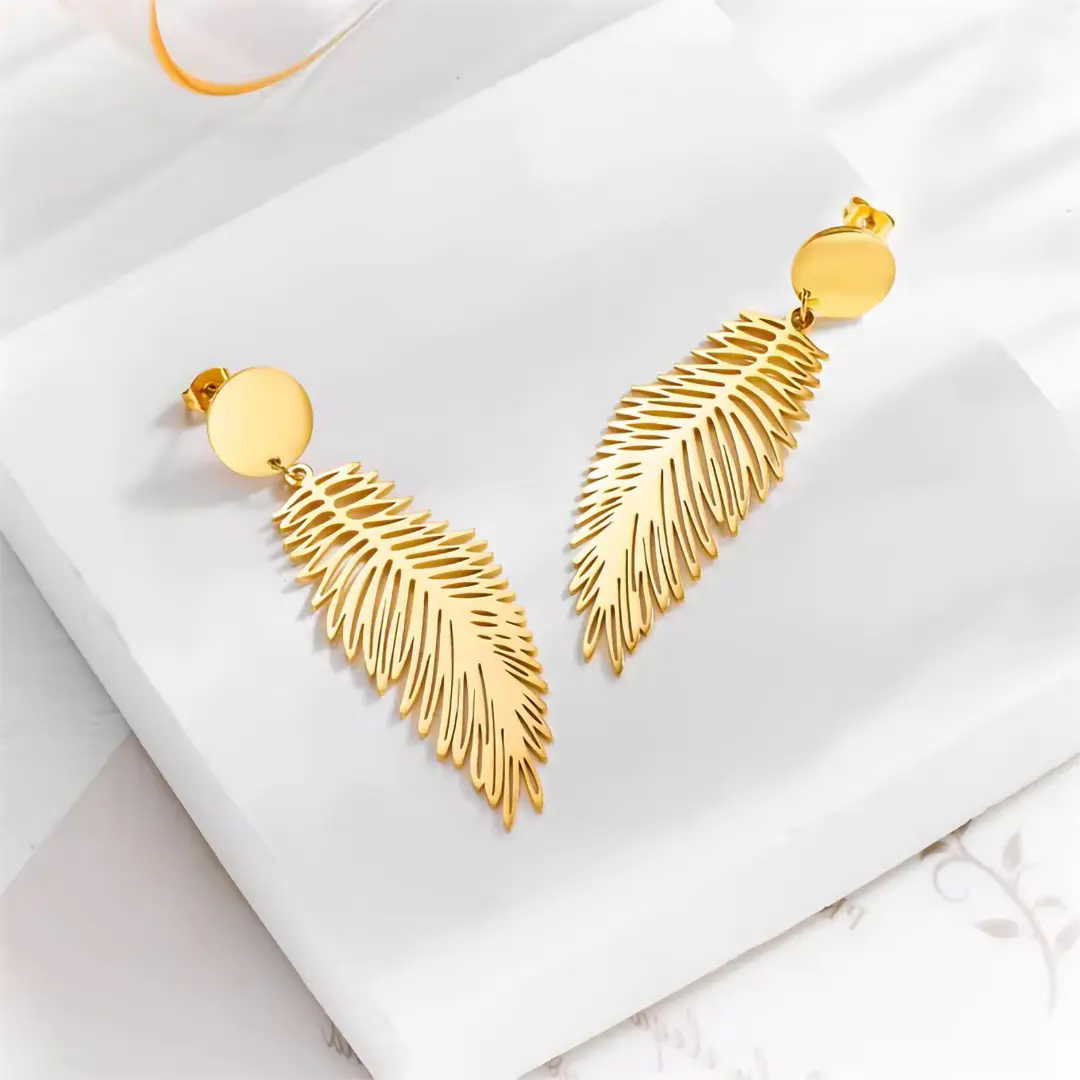 Feather Drop Earrings