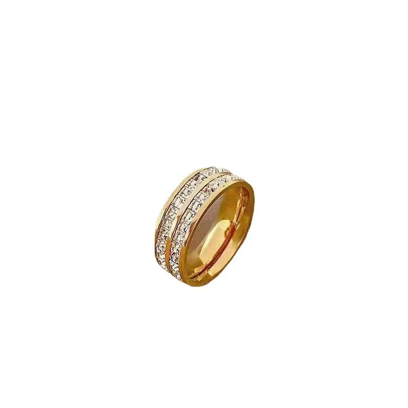 Gold Plated Titanium Ring with Zirconia | Celeste | Sizes 7-9