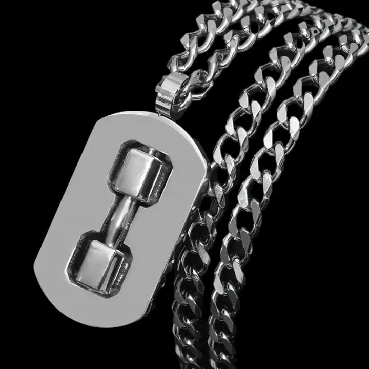 Dumbbell Design Pendant Necklace