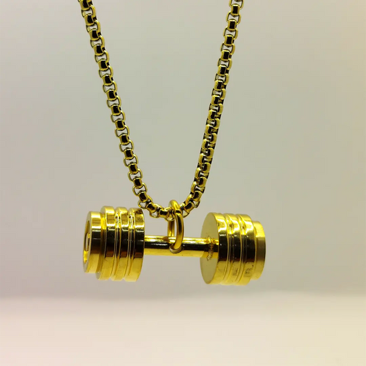 Classic Dumbbell Barbell Pendant Necklace