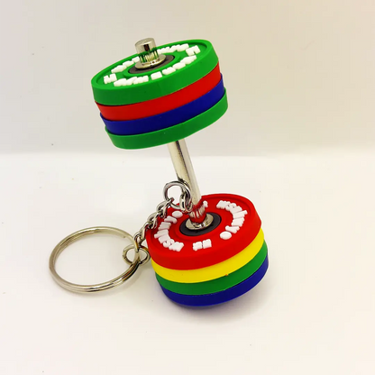 Never Give Up Gym Fitness Barbell Keychain