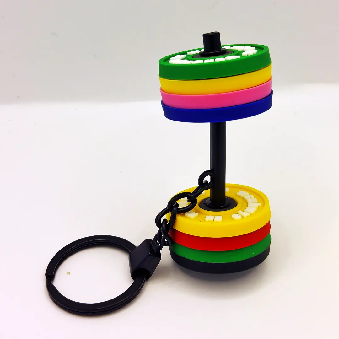 Never Give Up Gym Fitness Barbell Keychain