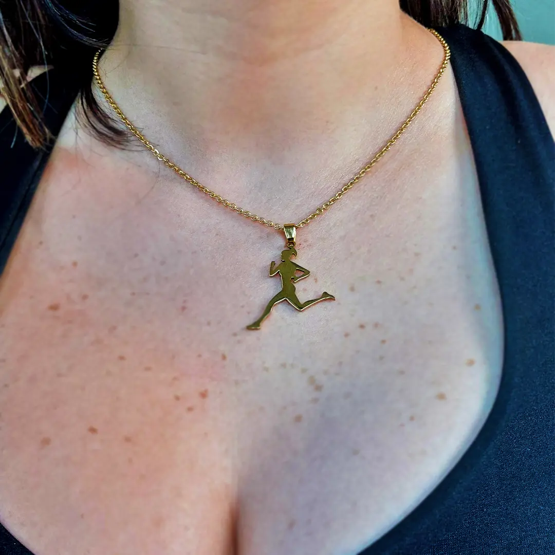 Running Girl Shaped Charm Necklace