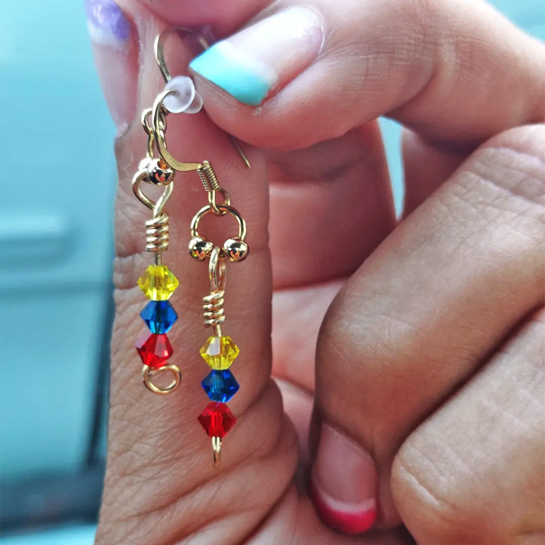 Venezuela Map Set Crystals Earrings and Necklace