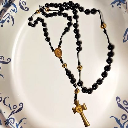 Black Jasper Rosary Necklace