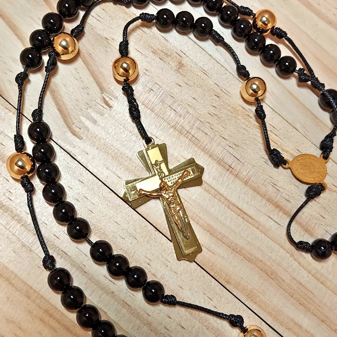 Black Jasper Rosary Necklace