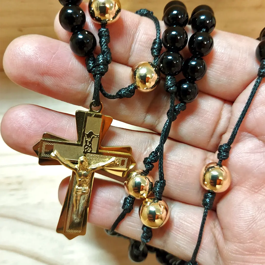 Black Jasper Rosary Necklace