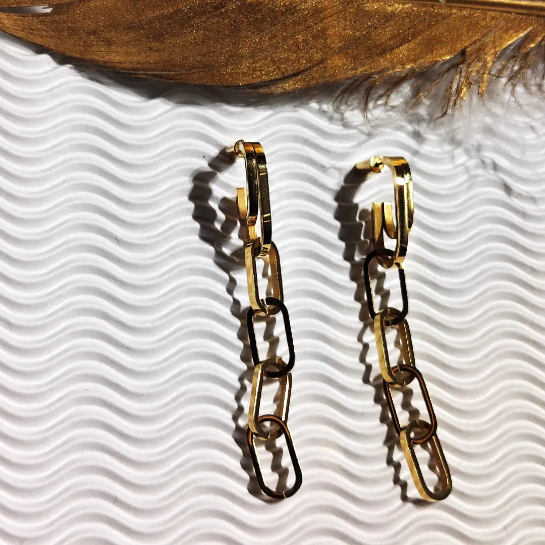 Aesthetic Paper Clip Dangle Earrings