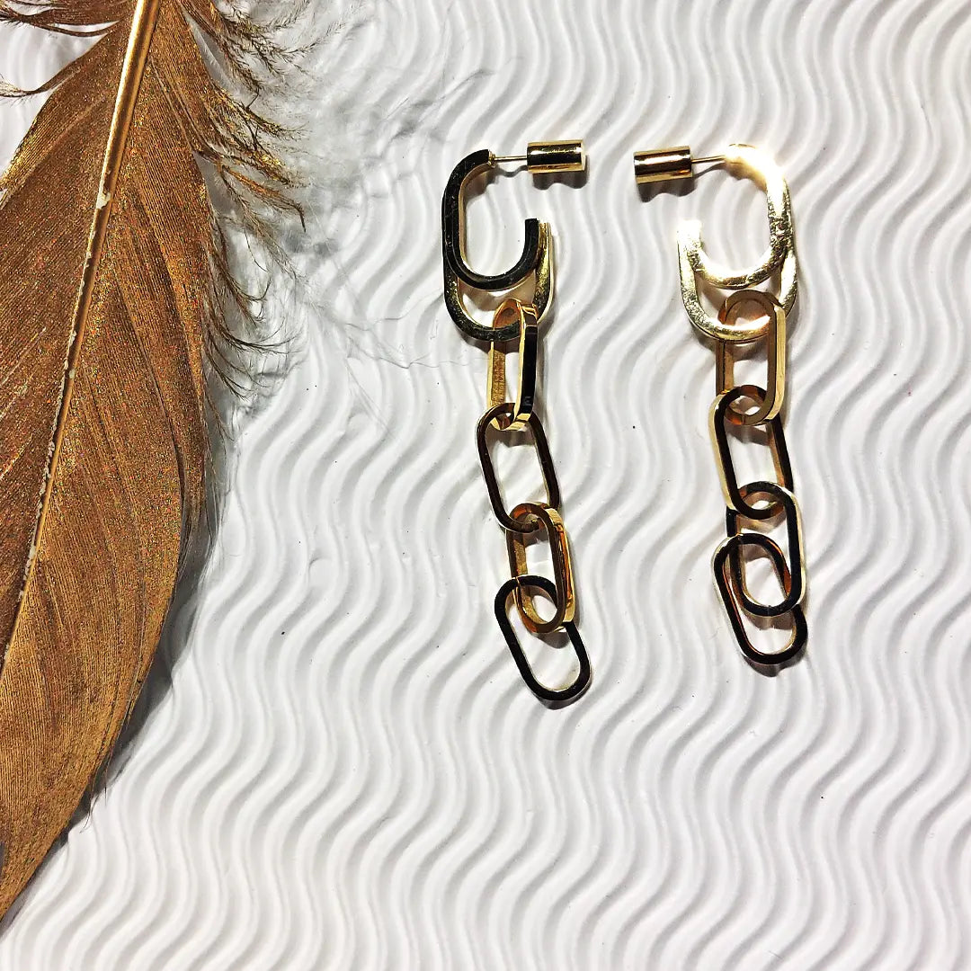 Aesthetic Paper Clip Dangle Earrings