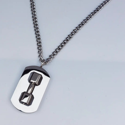 Dumbbell Design Pendant Necklace