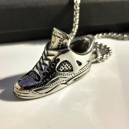 Creative Stainless Steel Gym Shoes Necklace For Men