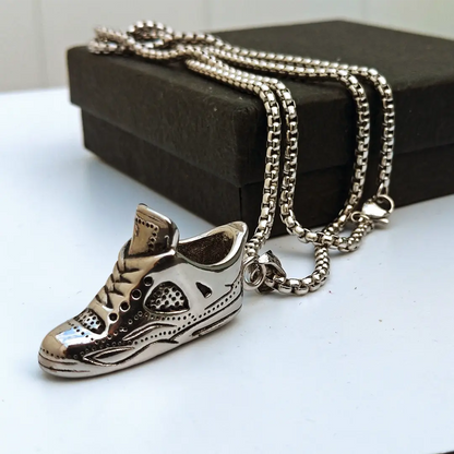 Creative Stainless Steel Gym Shoes Necklace For Men