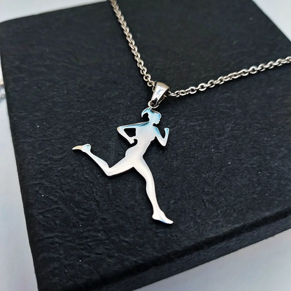 Running Girl Shaped Charm Necklace