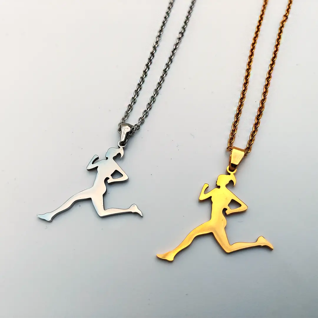 Running Girl Shaped Charm Necklace