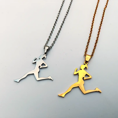 Running Girl Shaped Charm Necklace