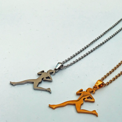 Running Girl Shaped Charm Necklace