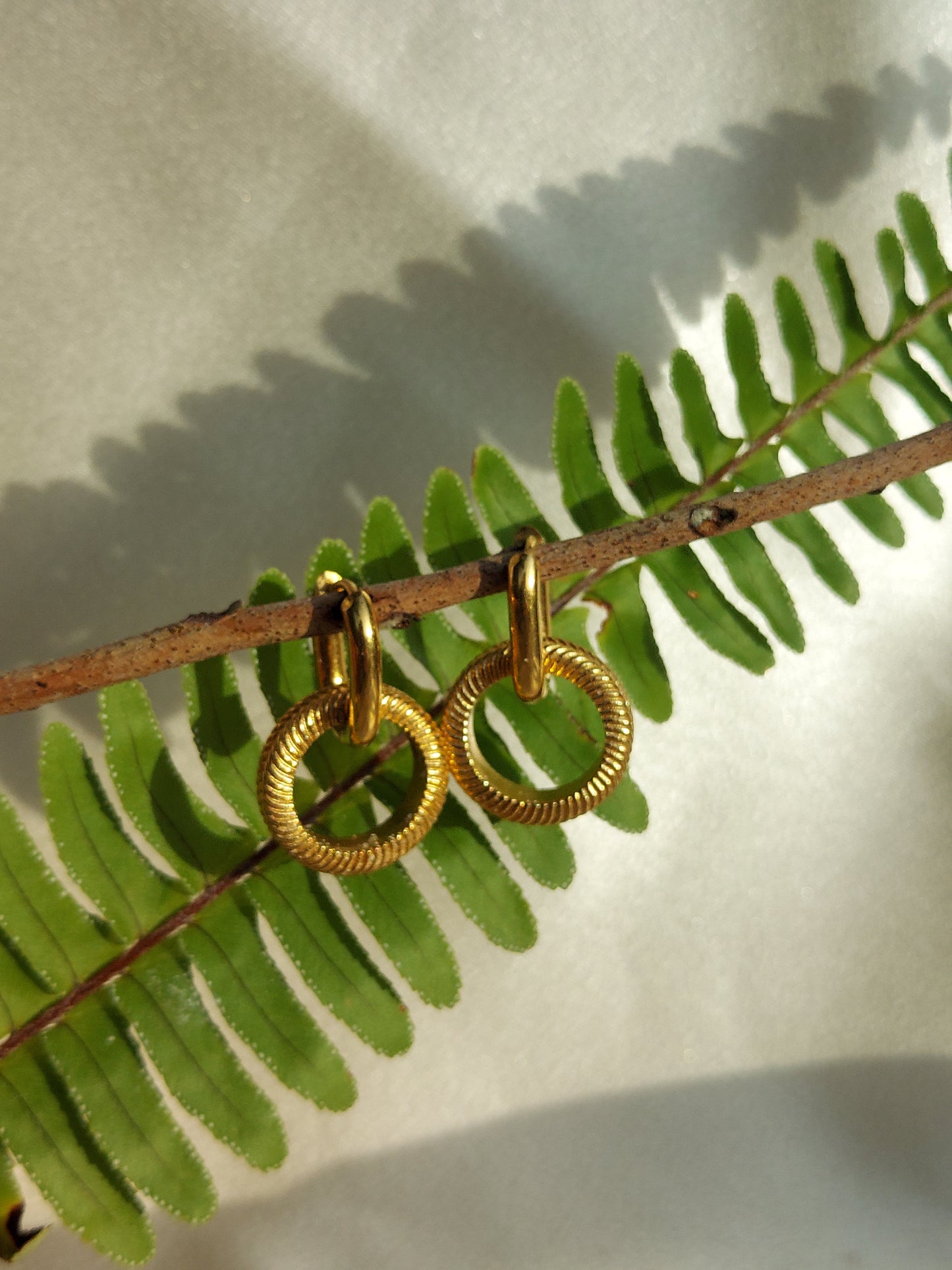 Gabriela Textured Hoop Earrings | 18K Gold Plated Stainless Steel