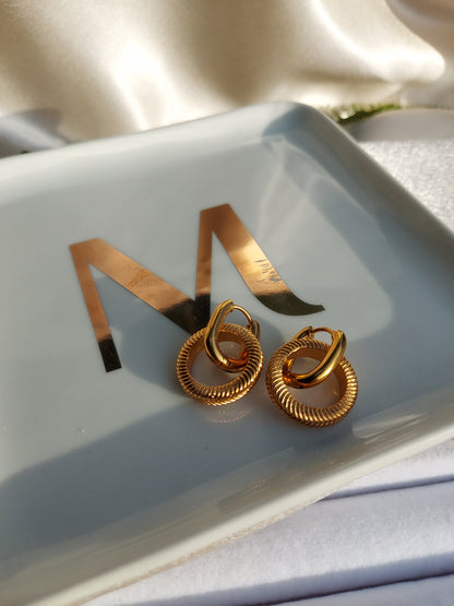 Gabriela Textured Hoop Earrings | 18K Gold Plated Stainless Steel