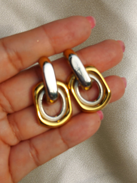 Isabella Double O Chunky Earrings | 18K Gold Plated 316L Steel