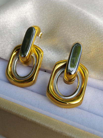 Isabella Double O Chunky Earrings | 18K Gold Plated 316L Steel