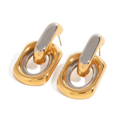 Isabella Double O Chunky Earrings | 18K Gold Plated 316L Steel