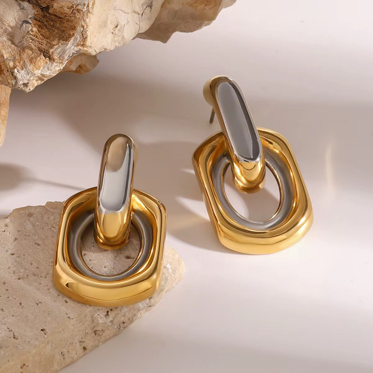 Isabella Double O Chunky Earrings | 18K Gold Plated 316L Steel