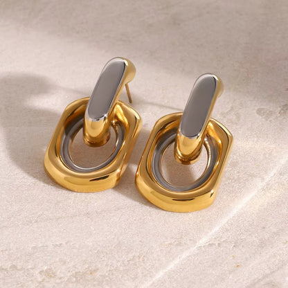Isabella Double O Chunky Earrings | 18K Gold Plated 316L Steel