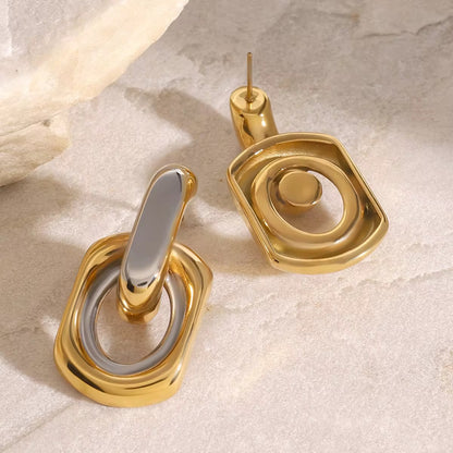 Isabella Double O Chunky Earrings | 18K Gold Plated 316L Steel