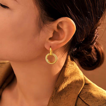 Gabriela Textured Hoop Earrings | 18K Gold Plated Stainless Steel