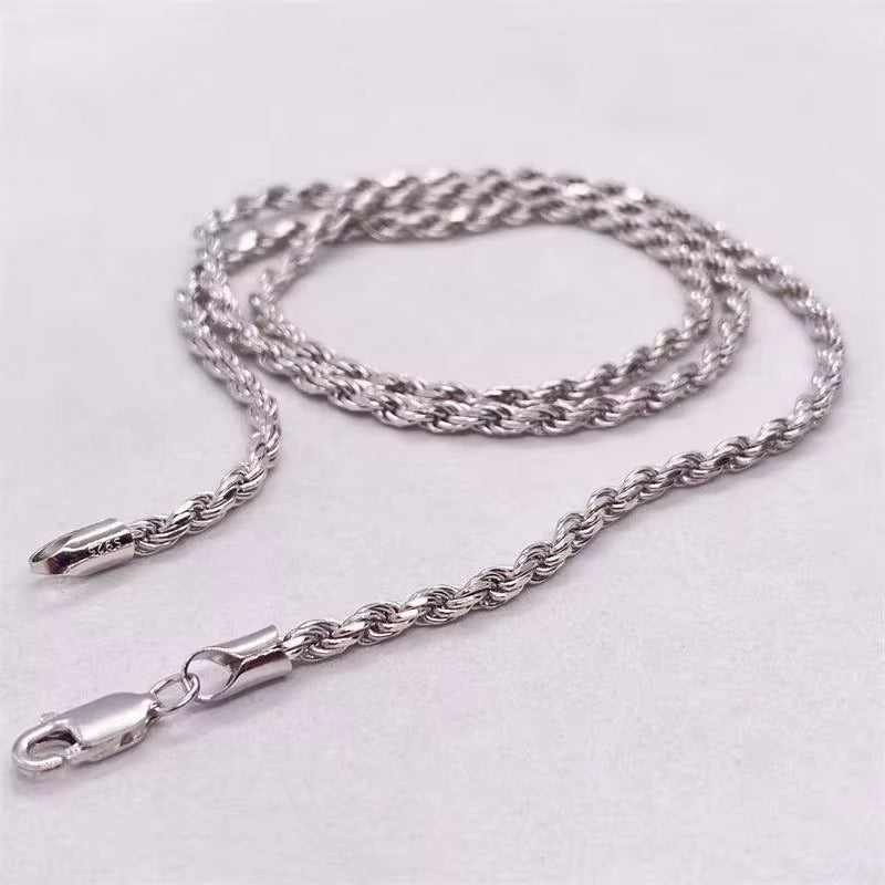 Essential Rope Chain Necklace | 18K Gold or Rhodium Plated Stainless Steel | 18", 3mm
