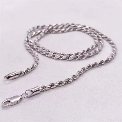 Essential Rope Chain Necklace | 18K Gold or Rhodium Plated Stainless Steel | 18", 3mm