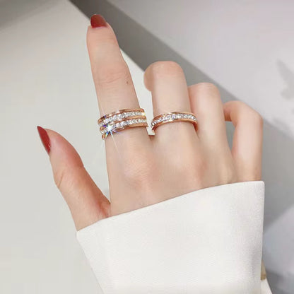Gold Plated Titanium Ring with Zirconia | Celeste | Sizes 7-9